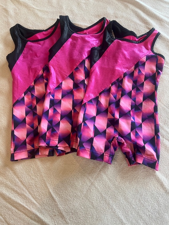Danskin Now Other - Danskin Now XS 4-5 Girls Gym Leotard Pink and Black Set of 3